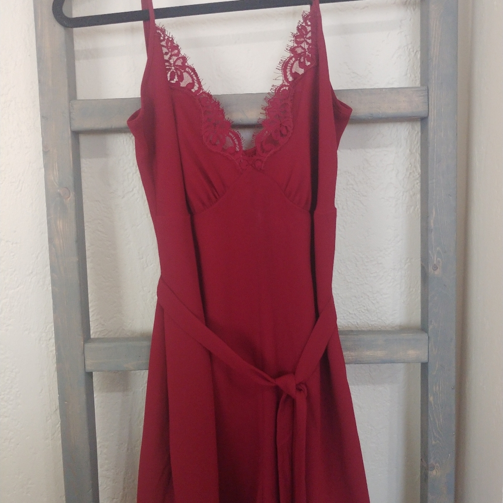 BCBG Burgundy with Lace Romper NWT Size Small
